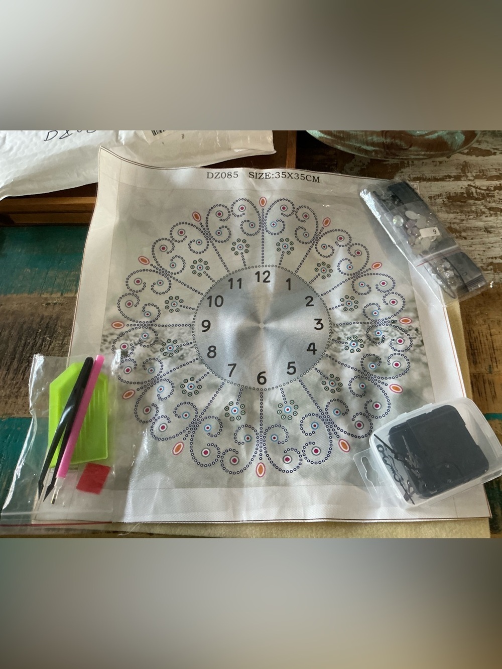 DIY Wall Clock Kit - Silver, Blue & Pink